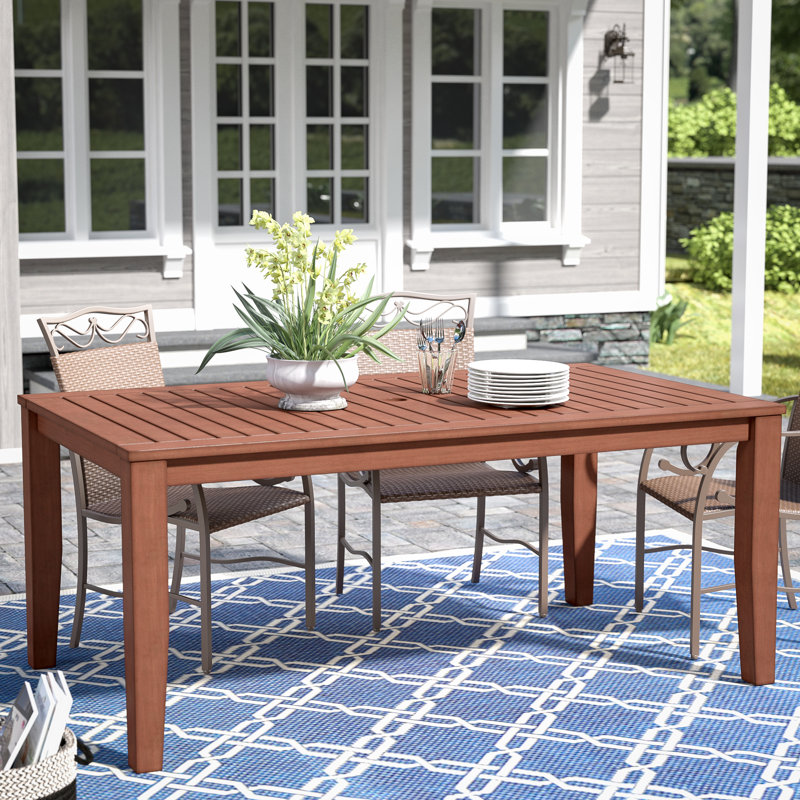 Three Posts™ Hursey Rubberwood Outdoor Dining Table & Reviews Wayfair